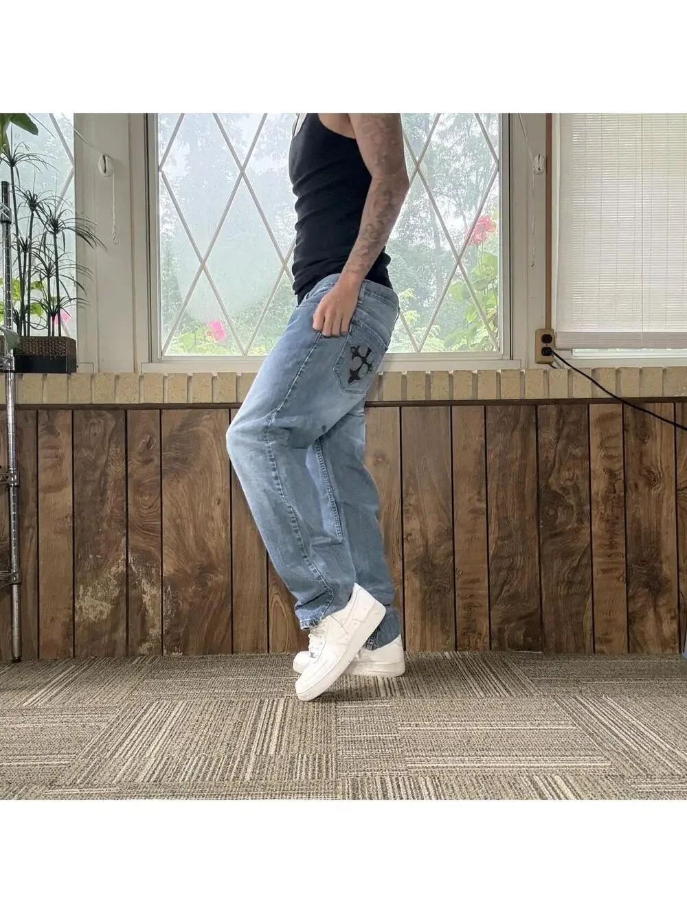 premium baggy denim jeans.